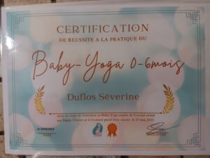 Certification de réussite à la pratique du Baby Yoga 0-6 mois